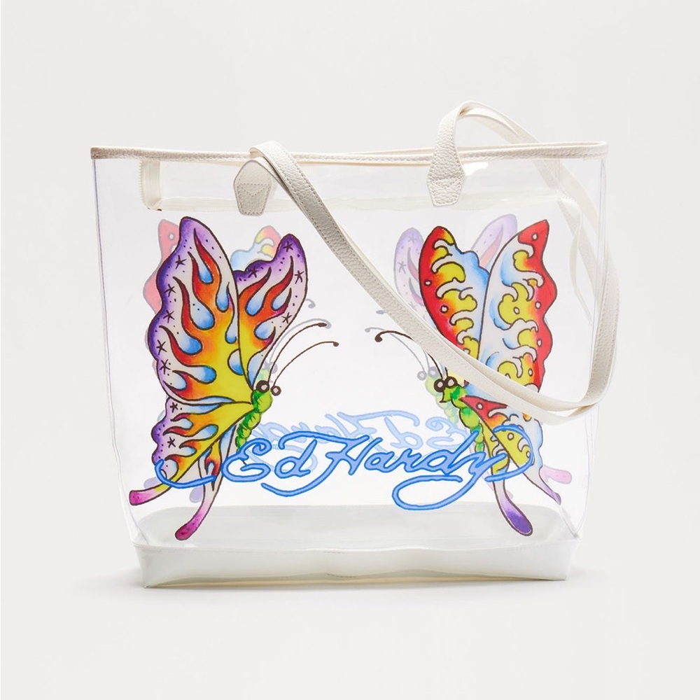 Ed Hardy Butterfly Clear Tote Bag